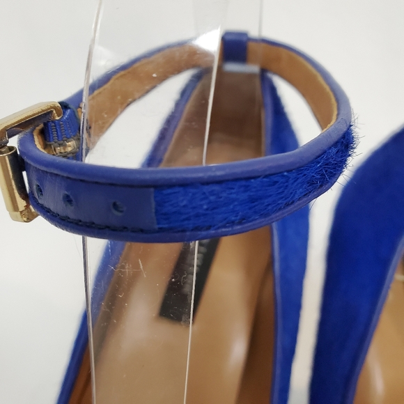 Ann Taylor fur wedge platform heels - Picture 5 of 8